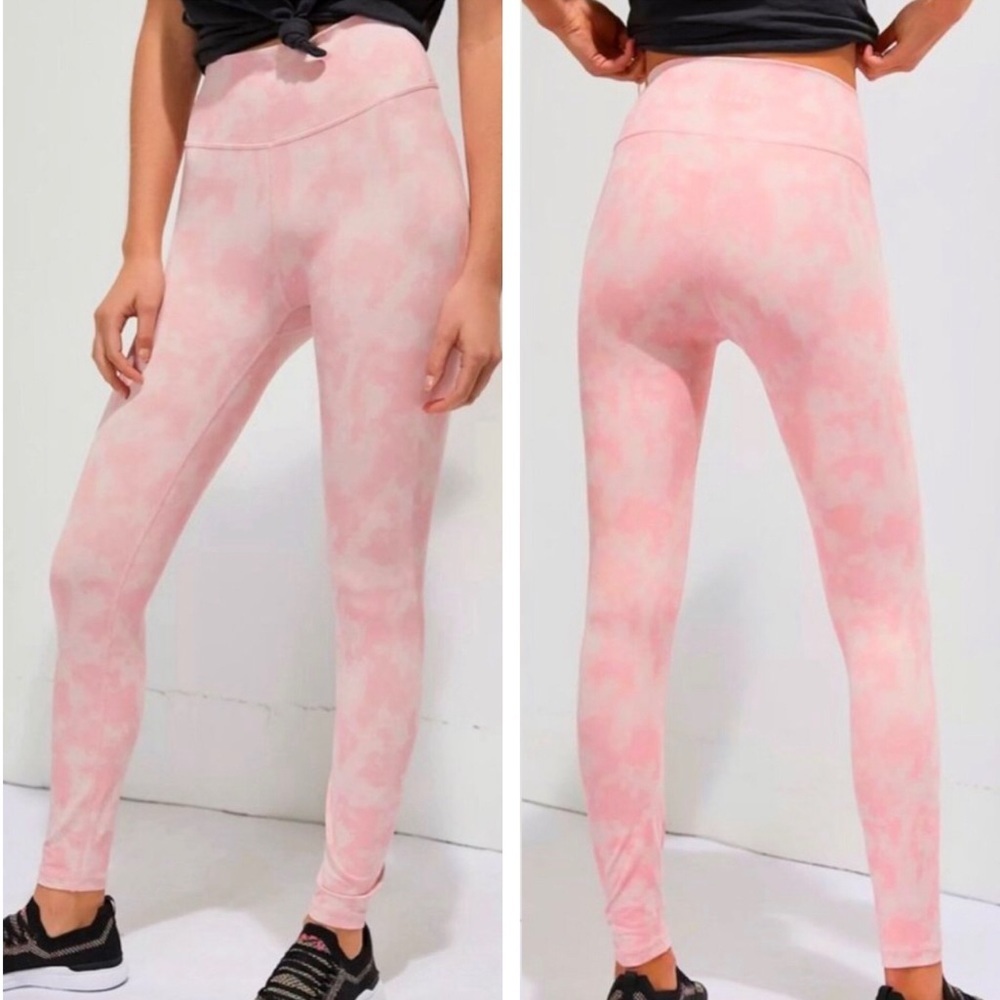 ALL FENIX ANTHRO NWT PINK BLUSH TIE DYE LEGGINGS